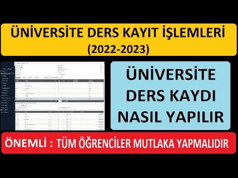 DERS KAYDI NASIL YAPILIR / ÜNİVERSİTE DERS KAYDI NASIL YAPILIR