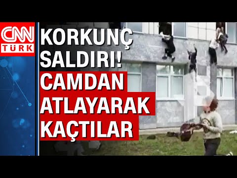 Rusya’da bir üniversiteye silahlı saldırı! Öğrencilerin kaçma görüntüleri…